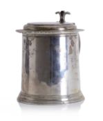 A George III style silver lidded tankard,