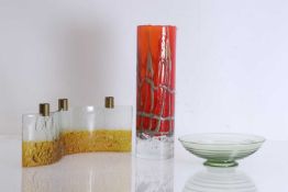 Three pieces of art glass,