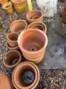 A large collection of terracotta pots, 21st century,