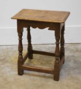 An oak joint stool,