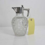 A silver mounted and cut glass claret jug, late 19th century,