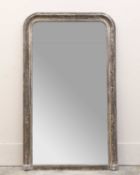 A silvered wall mirror, of modern manufacture,
