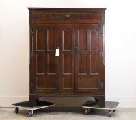 An oak housekeeper's cabinet, 18th century,