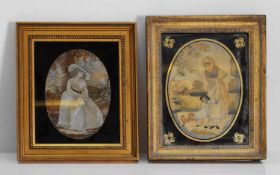 Two Regency silk work pictures, 19th century,