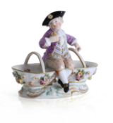 A Meissen figural double salt, 19th century,