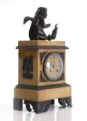 A French Empire bronze and marble cased eight day striking mantel clock, circa 1900,