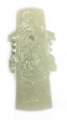 A Chinese jade plaque, possibly Qianlong (1736-1795),