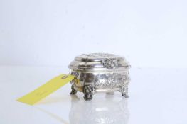 An Austrian silver and silver gilt hinged casket, late 19th to early 20th century,