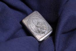 A George III commemorative Nelson silver vinaigrette,
