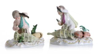 A Meissen figure of a putto, late 19th century,