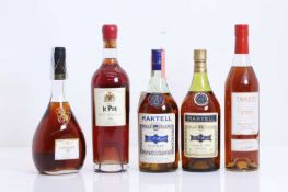 A selection of Cognacs and Armagnacs,