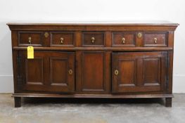 An oak sideboard, 18th century,