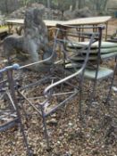 A set of six iron chairs, Of recent manufacture,