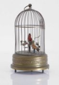 A brass birdcage automaton, Early 20th century,