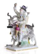 A Meissen porcelain figure group of Count Bruhl's tailor, 19th century, after the 18th century origi