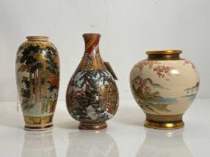 Two Japanese satsuma ware vases, Early 20th century,
