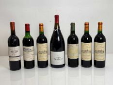 A selection of French and Spanish red wines,