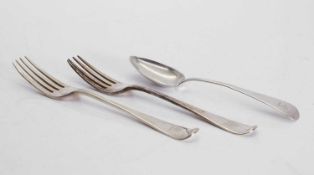 A collection of Old English silver flatware,