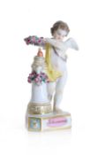 A Meissen figure of a cherub, late 19th century,