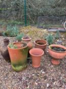 A large collection of terracotta pots, 20th century and later,