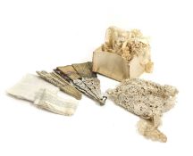 A collection of linen and lace items, late Victorian and later,