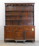 An oak dresser, 18th century,
