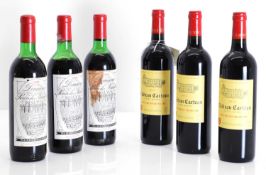 A selection of Bordeaux red wines,