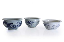 A pair of Chinese blue and white bowls, 18th century,