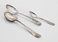 Four George II silver table spoons,