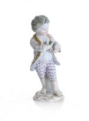 A Meissen figure of a young boy, late 19th century,