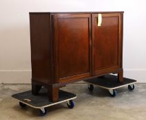 An inlaid mahogany cabinet, 19th century,