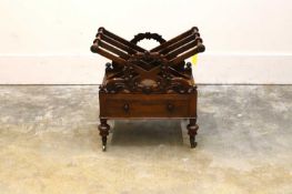 A rosewood X framed Canterbury, circa 1840,