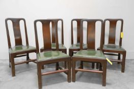 A set of six George II-style mahogany dining chairs, 20th century,