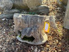 A weathered cow statue, 20th century,