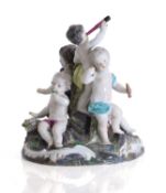 A Meissen figural group of the senses, 19th century,