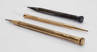 A Mordan Everpoint 9ct gold propelling pencil, by EB, Birmingham, 1936,