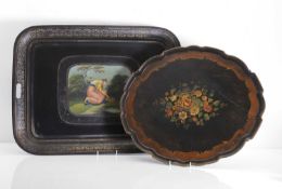 Two painted trays, 19th century,