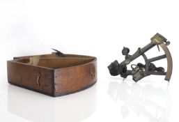 A lacquered brass sextant, by JM Hyde of Bristol,