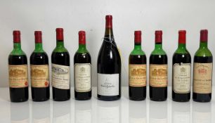 A selection of French and Spanish red wines,