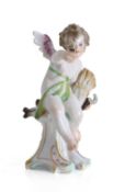 A Meissen figure of a cherub, circa 1900,