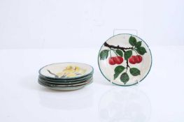 A group of six Wemyss Ware botanical dessert plates, early 20th century,