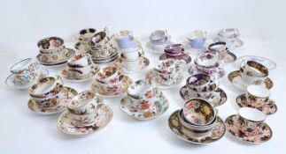 A collection of Spode porcelain trios, Early 19th century,