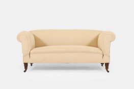 A small Victorian drop-arm sofa, early 20th century,