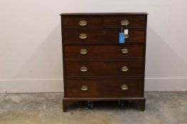 A mahogany chest of drawers, 19th century,