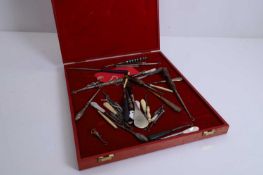 A collection of button hooks,