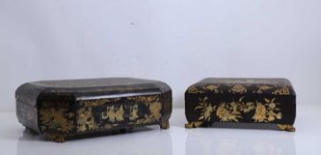 A Chinese export lacquered games box, 19th century,
