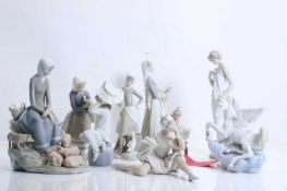 A collection of Lladro figures, of modern manufacture,
