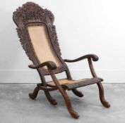 An Anglo-Indian or Indo-Portuguese folding chair, late 19th century,