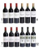 A selection of Bordeaux red wines,