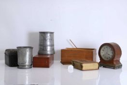 Two pewter cylindrical vessels,